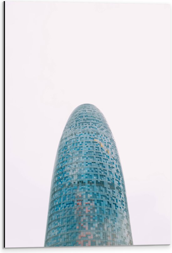 Dibond - Torre Glòries Wolkenkrabbers in Barcelona, Spanje - 40x60 cm Foto op Aluminium (Met Ophangsysteem)