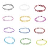Cabantis Choker 12 pack - Ketting dames – Sieraden - Cadeau - Choker - Multikleur