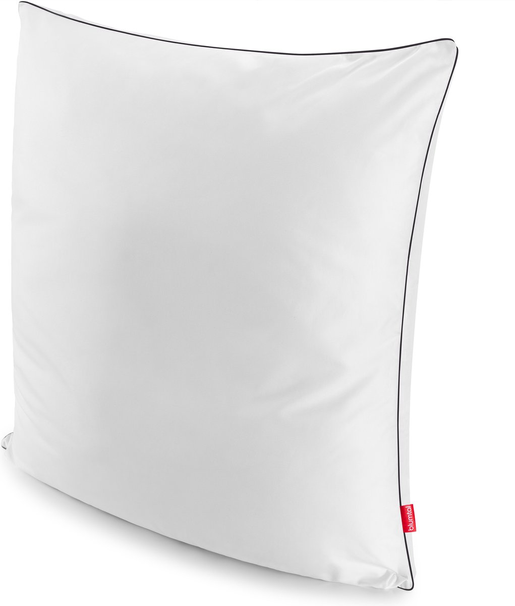 Blumtal Kussen Uno - Hoofdkussen met aanpasbare vulling - 100% Microvezel - 80x 80 cm - Met Bies Wit