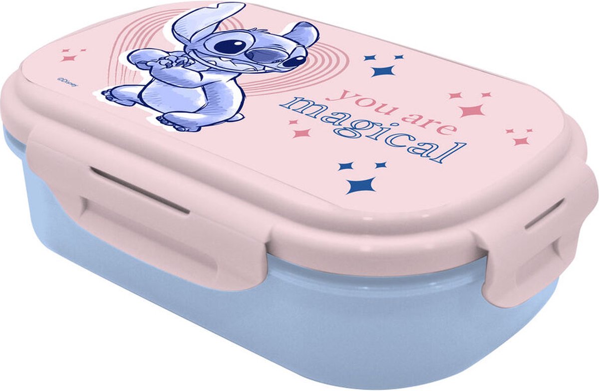 Lilo & Stitch Lunchbox / broodtrommel / brooddoos met bestek - vork - Magical - PP - Lunchtrommel - School - Lilo & Stitch