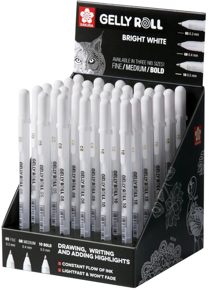 Sakura Gelly Roll 36 gelpennen - wit div diktes