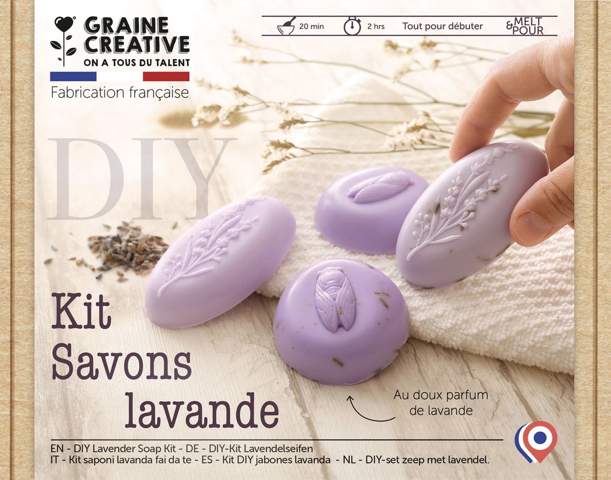 Kit de Faire du savon, Paquet de DIY XL, Savon fondre et verser Witte, Moule à