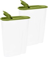 Arroseur de récipient alimentaire - 2x - vert - 2,2 litres - plastique - 20 x 9,5 x 23,5 cm