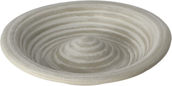 Esschert Design Vogelbad/voederschaal - grijs - keramiek - D28,8 x H5,5 cm - drinkschaal voor tuinvogels