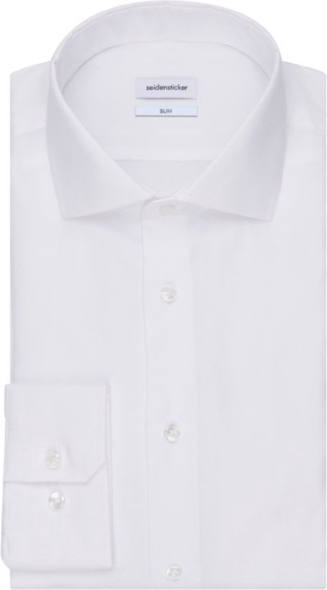 Chemise Seidensticker slim - structure blanche - Ne se repasse pas - Taille de col : 45