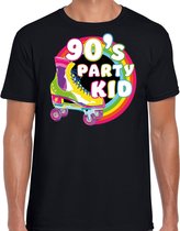 Bellatio Decorations nineties party verkleed t-shirt heren - jaren 90 feest outfit - 90s party kid - zwart S
