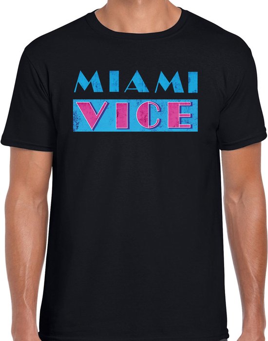 Bellatio Decorations t-shirt costume disco homme - outfit de soirée années 80 - Miami Vice - noir M