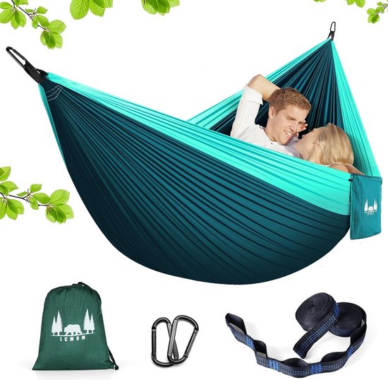 Vivibel Camping Hängematte Outdoor, Hängematte 2 Personen 200KG Traglast 260 x 150 cm, Atmungsaktiv Reisehängematte Ultraleicht Fallschirm Outdoor hängematte für Reise Camping Wandern Garten (Blau Vivibel Camping Hängematte Outdoor, Hängematte 2 Personen 200KG Traglast 260 x 150 cm, Atmungsaktiv Reisehängematte Ultraleicht Fallschirm Outdoor hängematte für Reise Camping Wandern Garten (Blau
