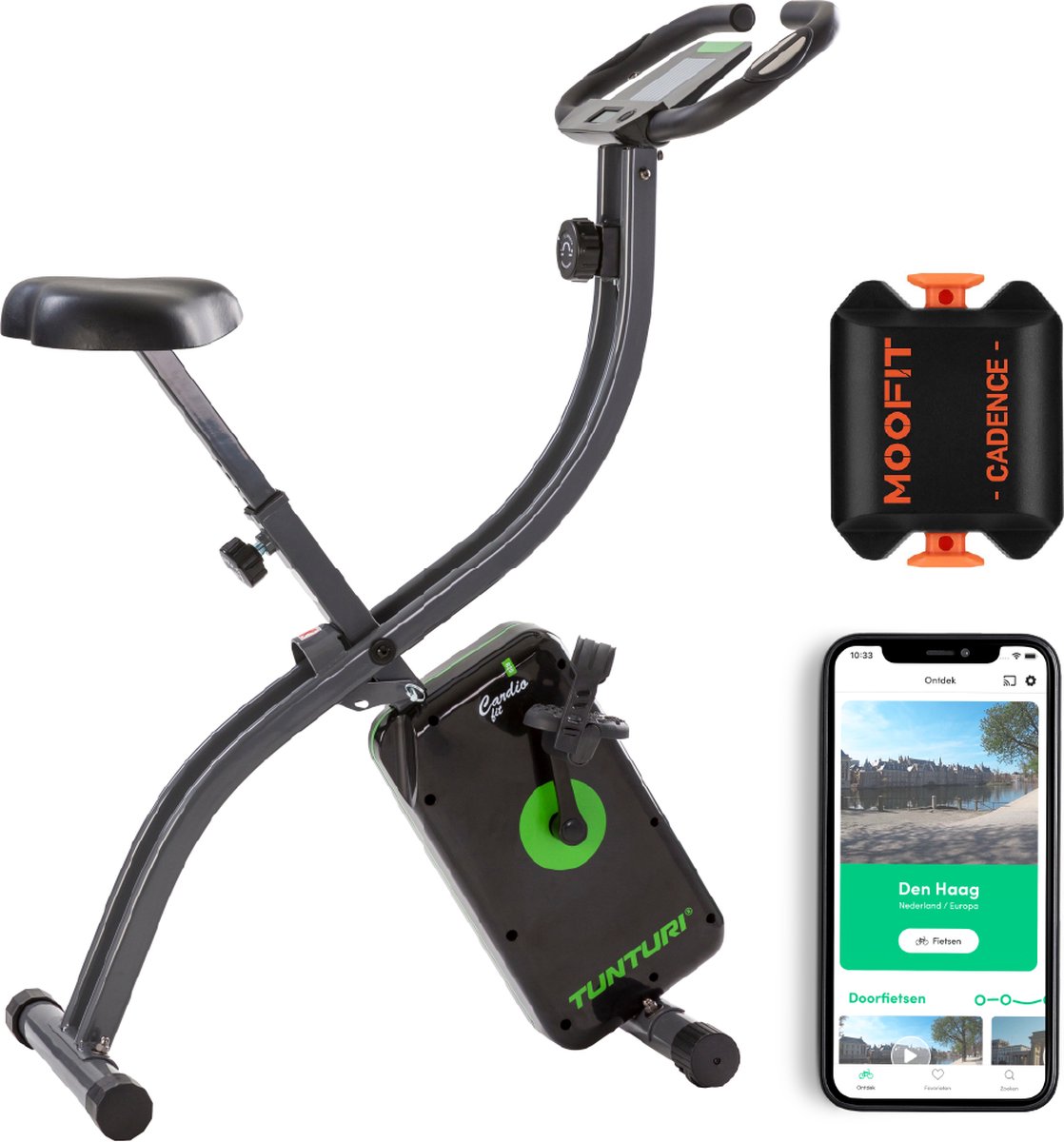 Tunturi Hometrainer Cardio Fit B20 Fietslabyrint Thuis voor Android Moofit Cadence. bol