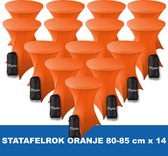 Statafelrok Oranje x 14 – ∅ 80-85 x 110 cm - Statafelhoes met Draagtas - Luxe Extra Dikke Stretch Sta Tafelrok voor Statafel – Kras- en Kreukvrije Hoes
