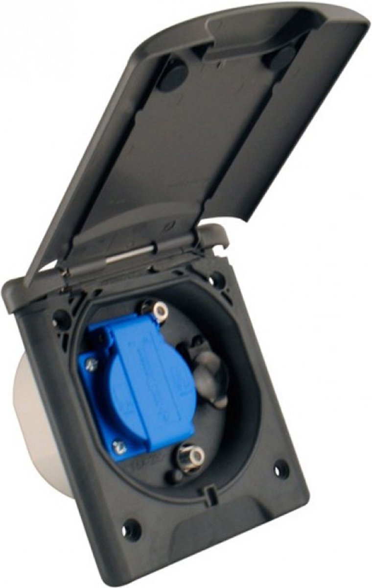 Inbouwstekkerdoos Design 2014 230V/12V/Sat Zwart