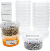 20 x boîtes avec couvercles 240 ml, rondes, Ø 95 mm, récipients alimentaires en plastique réutilisables, boîtes universelles et boîtes de conservation