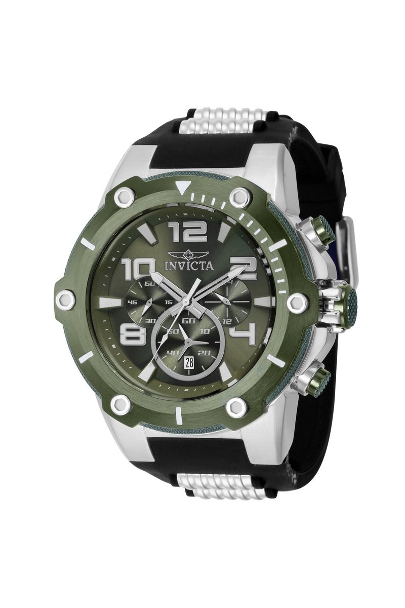 Invicta Speedway 40894 Heren Horloge - Waterdicht - Analoog - Quartz Uurwerk - Roestvrij Staal met groene Wijzerplaat -51mm