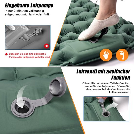 CALIYO Slaapmat - Slaapmat Zelfopblazend - Campingbedje - Camping Outdoor Slaapmatten, Slijtvast/Waterafstotend/Scheurbestendig van CALIYO — afbeelding 5