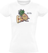 Ananas op pizza Dames T-shirt - eten - hawai - pizzaria - oven - italie - hawaiaans - feest - discussie - verjaardag - humor - grappig