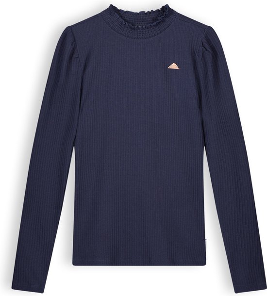 Meisjes shirt soft rib jersey - Kobus - Navy blauw