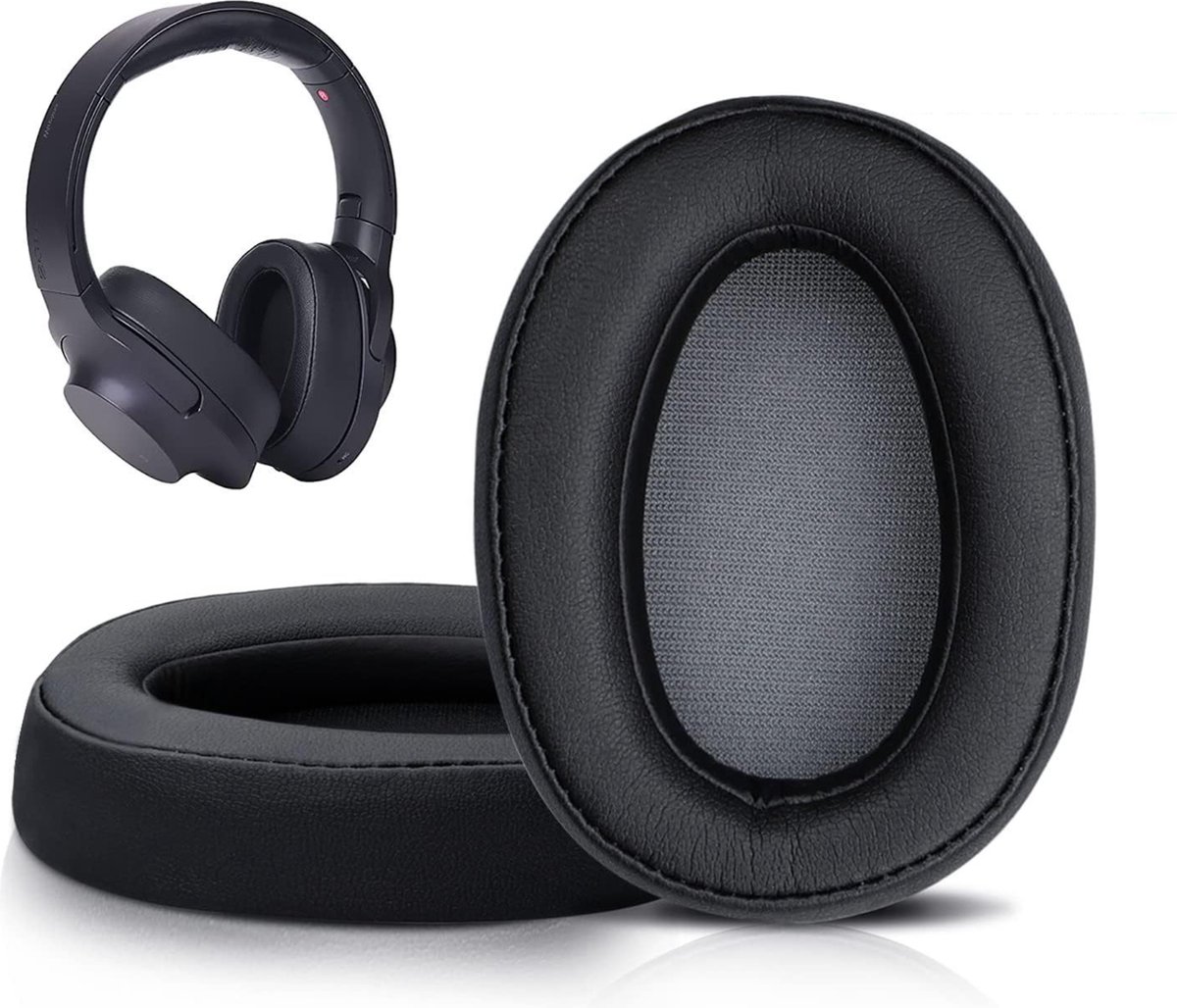 Mix Media oorkussens geschikt voor Sony WH-H900N / MDR 100 ABN - koptelefoon oorkussens zwart