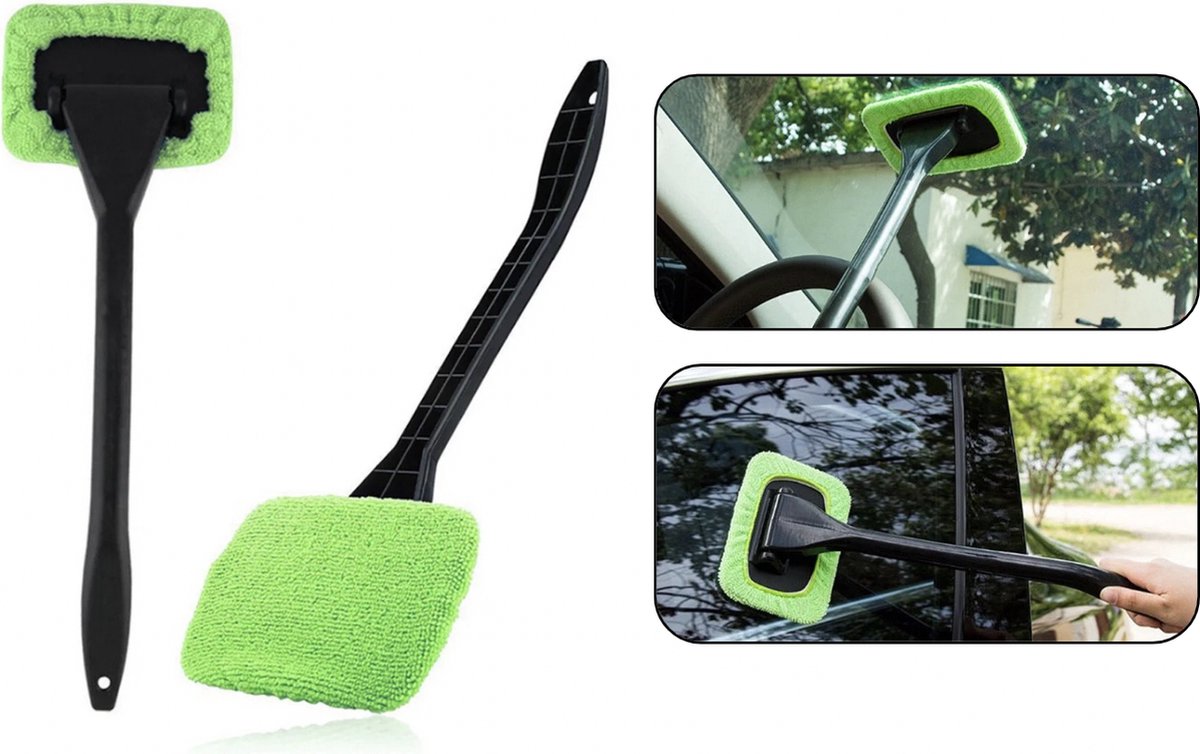 PD® - Raamwisser - Raamwasser - Raamtrekker - Raamwisser Auto - Microvezeldoek - Anti Condens - Wisser voor Condens op Ruiten / Ramen - Groen