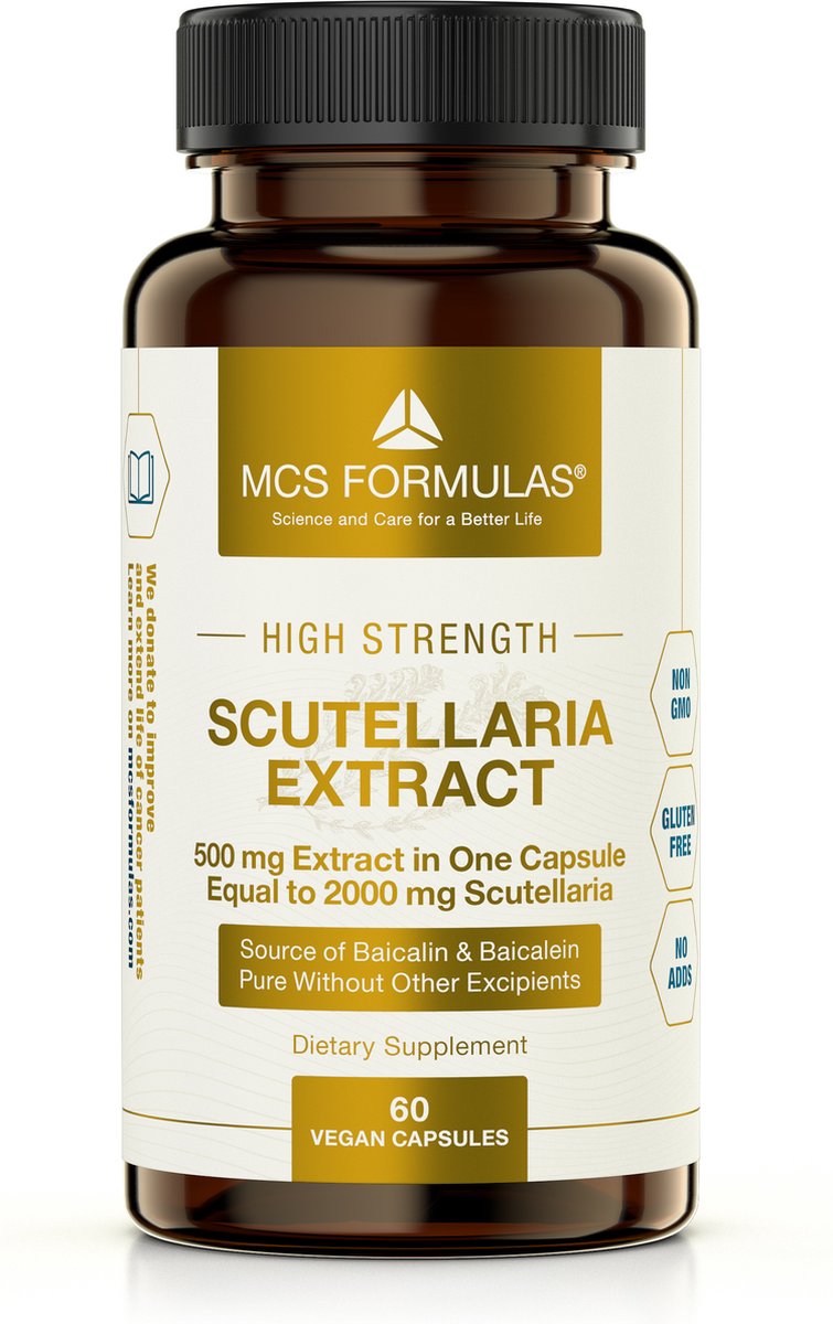 Goedkoopste Scutellaria Extract - 500mg Capsule - Glidkruid - Vegan - NO ADDITIVES