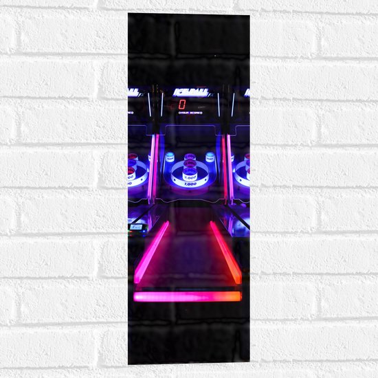Muursticker - Ballengooien Spel in Arcade Hal - 20x60 cm Foto op Muursticker