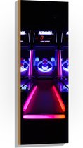 Hout - Ballengooien Spel in Arcade Hal - 30x90 cm - 9 mm dik - Foto op Hout (Met Ophangsysteem)