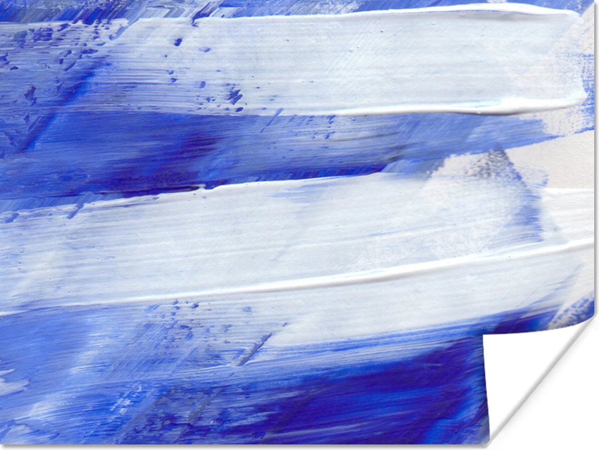 Poster Verf - Design - Blauw - 40x30 cm