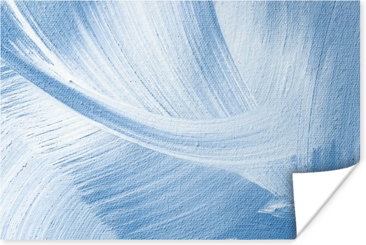 Poster Acrylverf - Blauw - Design - 90x60 cm