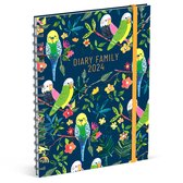 Lannoo Graphics - Family Diary 2024 - Familie Agenda 2024 - Wire-O - PAPER SALADE - Birds - 7d/2p - 4Talig - 180 x 240 mm