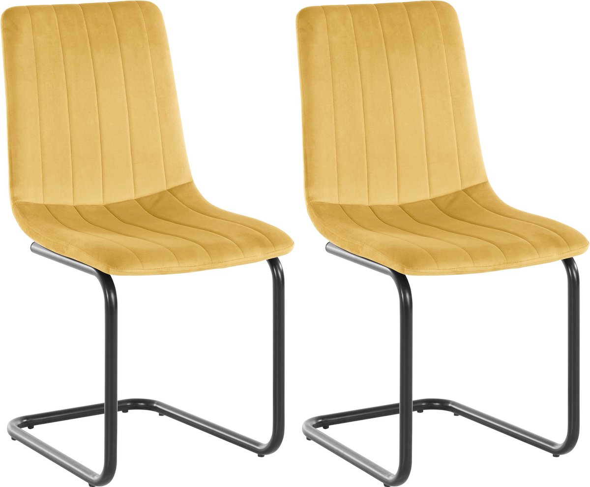 Notio Living Marcela-Eetkamerstoel - Mosterd - Set van 2 Geel