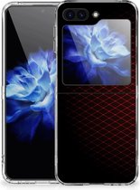 GSM Hoesje Geschikt voor Samsung Galaxy Z Flip 5 Backcase TPU Siliconen Hoesje Geruit Rood
