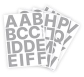 Letter stickers / Plakletters - Stickervellen Set - Metallic Zilver - 6cm hoog - Geschikt voor binnen en buiten - Standaard lettertype - Glans