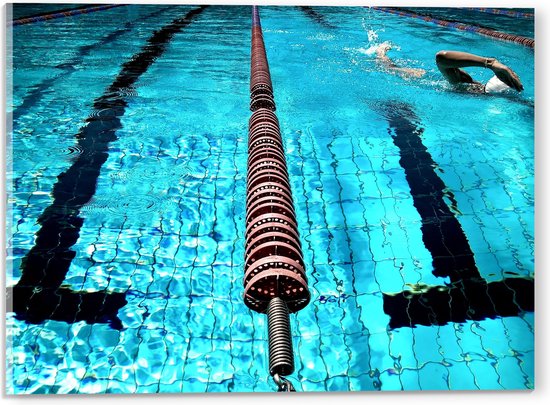 Acrylglas - Boeien tussen Zwembanden in Professioneel Zwembad - 40x30 cm Foto op Acrylglas (Wanddecoratie op Acrylaat)