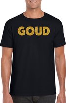T-shirt GOLD texte pailleté homme noir M