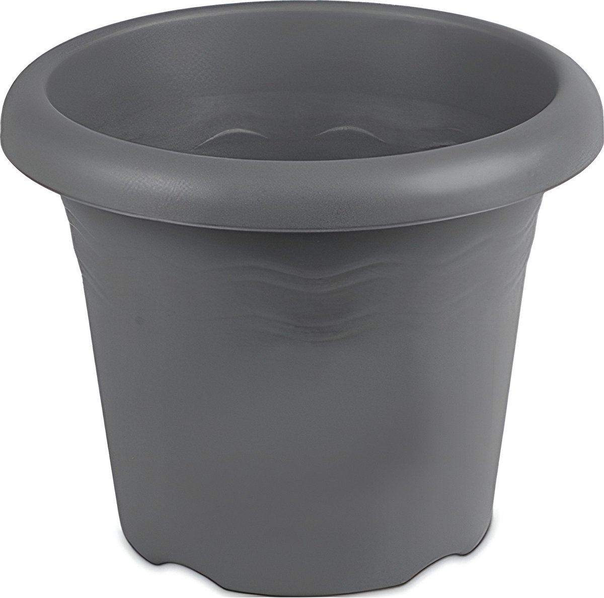 Hega Hogar Plantenpot/bloempot - grijs - Flori - 14 cm - kunststof