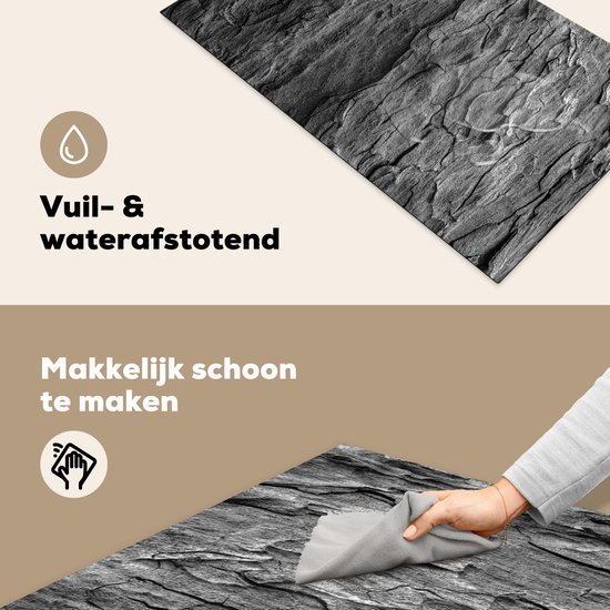 KitchenYeah - Inductie beschermer - Kookplaat - Steen - Betonlook - Grijs - Beton print - Industrieel - Inductie mat - Afdekplaat voor kookplaat - 91x52 cm - Inductie afdekplaat - Keuken decoratie aanrecht