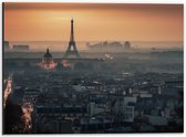 Dibond - Eiffeltoren - Parijs - Stad - Gebouw - 40x30 cm Foto op Aluminium (Wanddecoratie van metaal)