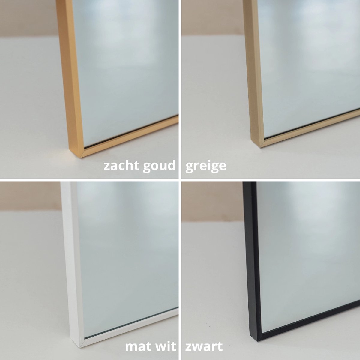 Nordic Style® Rechthoekige spiegel - 180x80cm - Zacht Goud - Passpiegel -  Gouden... | bol