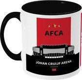 Ajax Mok - Johan Cruijff Arena - Koffiemok - Amsterdam - 020 - Voetbal - Beker - Koffiebeker - Theemok - Zwart - Limited Edition