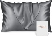 19 mm natuurlijke zijden kussensloop, 40 x 60 cm, zilvergrijs, zacht en ademend zijden kussensloop voor huidbescherming, zweetvrij tijdens het slapen