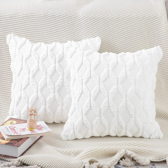 MIULEE Set van 2 corduroy kussenslopen, fluweel, zacht sierkussen, decoratieve kussensloop, moderne kussenslopen, bankkussens, bankkussens voor woonkamer, slaapkamer, lichtgrijs, 40 x 60 cm