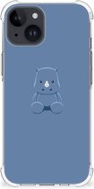 Siliconen Back Cover Geschikt voor iPhone 15 Plus Telefoonhoesje met doorzichtige rand Baby Rhino