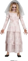 Guirca - Feesten & Gelegenheden Kostuum - Verdrietige Spookbruid Hollie - Meisje - Wit / Beige, Grijs - 5 - 6 jaar - Halloween - Verkleedkleding