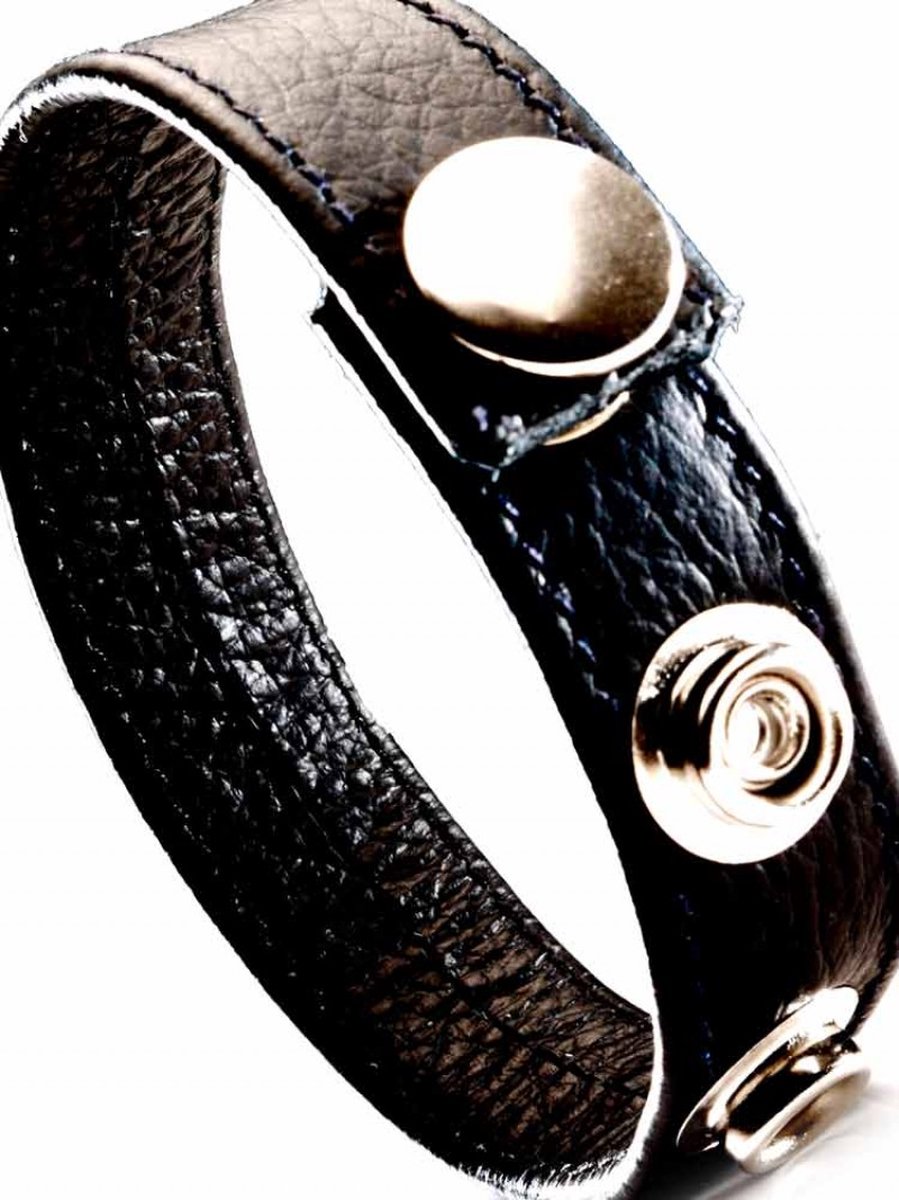 Leren cockstrap zwart