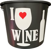Cadeau Emmer-I Love Wine-12 Liter-Zwart-Cadeau-Geschenk-Gift-Kado-Verjaardag-Zomaar