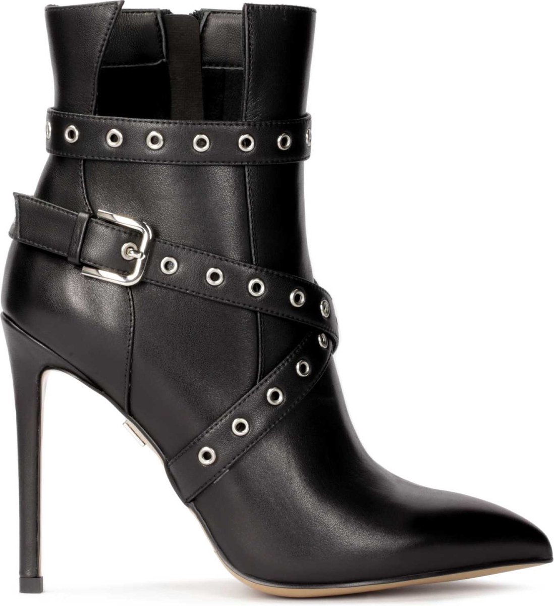 Kazar Stiletto heeled boots laced with riveted strap