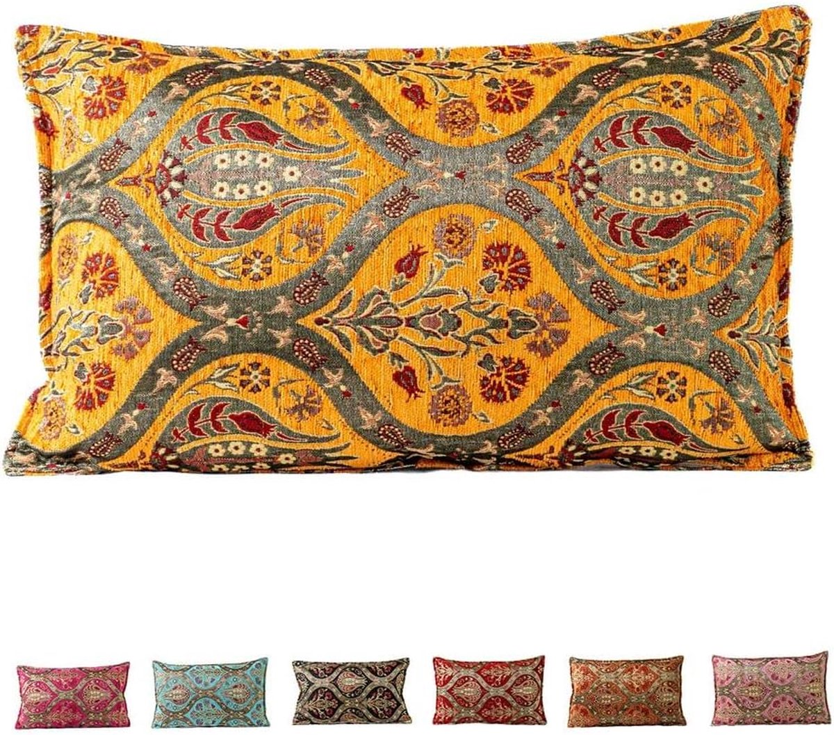 Thuys Decoratieve kussenhoes met ritssluiting voor de slaapkamer, bankkussen, perfect voor woondecoratie verkrijgbaar in meerdere maten en kleuren, 30 x 50 cm, oranje