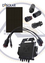 Plug & play 850WP zonnepanelen set - Full black Glas-Glas 425WP DAS panelen + APSystems micro-omvormer en kabels - zonnepanelen - omvormer