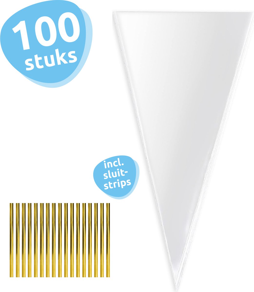 Isa's Friends® - Uitdeelzakjes - 100 stuks - 25 x 13cm - Puntzakken - Snoepzakjes - Traktatiezakjes - Cellofaan Zakjes — afbeelding 3
