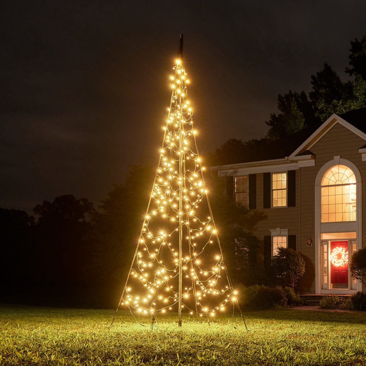 Fairybell Kerstboom voor buiten - All Surface / Geschikt voor alle ondergronden - 300CM-320LED- Warm wit met twinkle - Fairybell