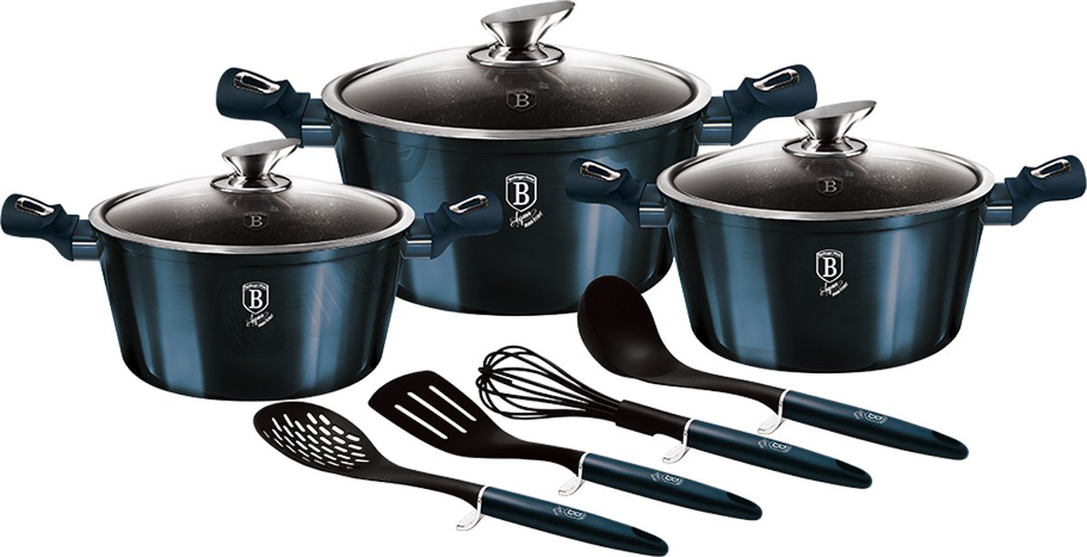 Top Choice - 10 delige pannenset - Metallic line - Aquamarina editie